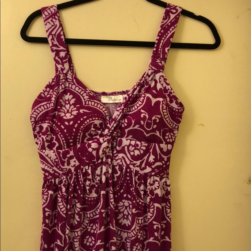 Hot pink and white maxi dress